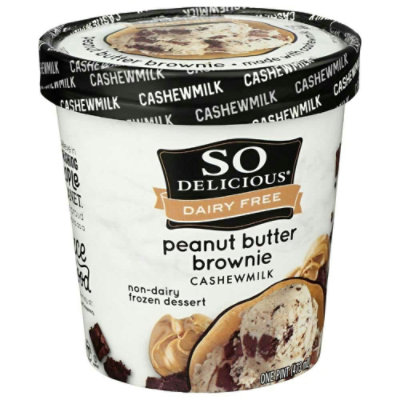 So Delicious Peanut Butter Brownie Cashewmilk Ice Cream, 1 Pint (Pack of 8) - Image 2