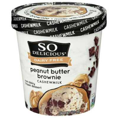 So Delicious Peanut Butter Brownie Cashewmilk Ice Cream, 1 Pint (Pack of 8) - Image 3