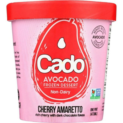 Cado Non Dairy Cherry Amaretto Avocado Ice Cream, 1 Pint (Pack of 8) - Image 2