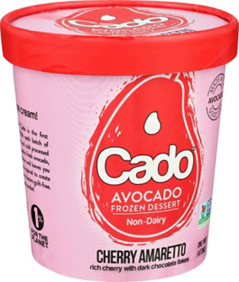 Cado Non Dairy Cherry Amaretto Avocado Ice Cream, 1 Pint (Pack of 8) - Image 3