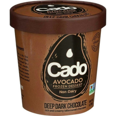 Cado Organic Non Dairy Deep Dark Chocolate Avocado Ice Cream, 1 Pint (Pack of 8) - Image 2