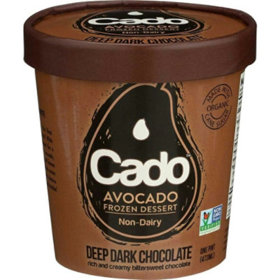 Cado Organic Non Dairy Deep Dark Chocolate Avocado Ice Cream, 1 Pint (Pack of 8) - Image 1