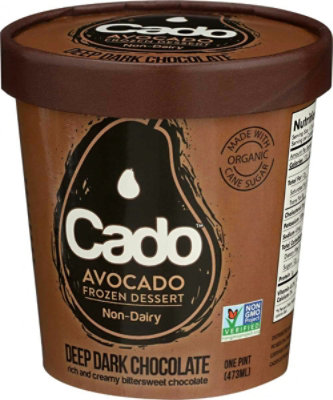 Cado Organic Non Dairy Deep Dark Chocolate Avocado Ice Cream, 1 Pint (Pack of 8) - Image 3