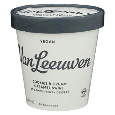 Van Leeuwen Vegan Cookies and Cream Caramel Swirl Ice Cream, 14 Fluid Ounce (Pack of 8) - Image 3