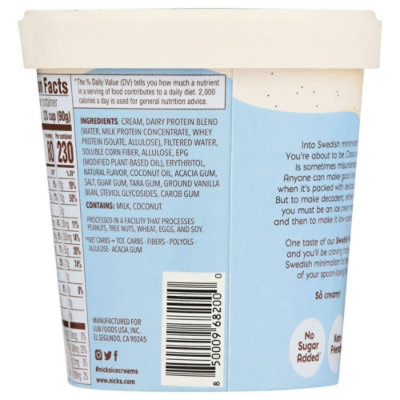 Nicks Swedish Vanilla Flavor Swedish Style Light Ice Cream, 1 Pint (Pack of 8) - Image 3