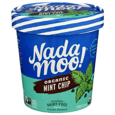 Nada Moo Organic Lotta Mint Chip Dairy Free Dessert, 1 Pint (Pack of 8) - Image 1
