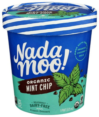 Nada Moo Organic Lotta Mint Chip Dairy Free Dessert, 1 Pint (Pack of 8) - Image 3