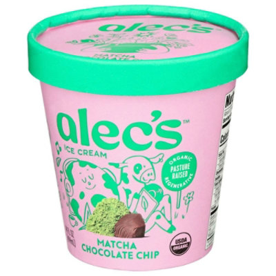 Alecs Organic Matcha Chocolate Chip Ice Cream, 14 Fluid Ounce (Pack of 8) - Image 3
