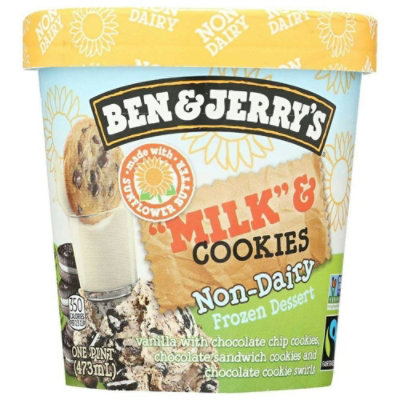 Ben and Jerrys Milk and Cookies Non Dairy Ice Cream, 1 Pint (Pack of 8) - Image 2