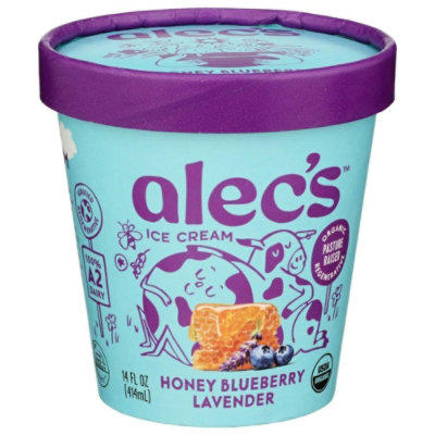 Alecs Organic Honey Blueberry Lavender Ice Cream, 14 Fluid Ounce (Pack of 8) - Image 2