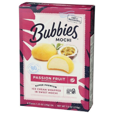 Bubbies Passion Fruit Mochi Ice Cream, 7.5 Ounce (Pack of 8) - Image 2