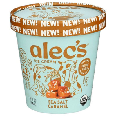 Alecs Organic Sea Salt Caramel Ice Cream, 14 Fluid Ounce (Pack of 8) - Image 1