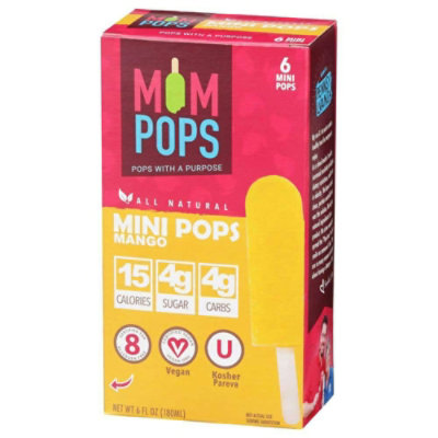 Mompops Mango Fruit Ice Pops, 6 Fluid Ounce (Pack of 6) - Image 3
