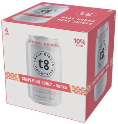 Trade Eight Grapefruit Honey Vodka Cans - 4-355ML - Image 1