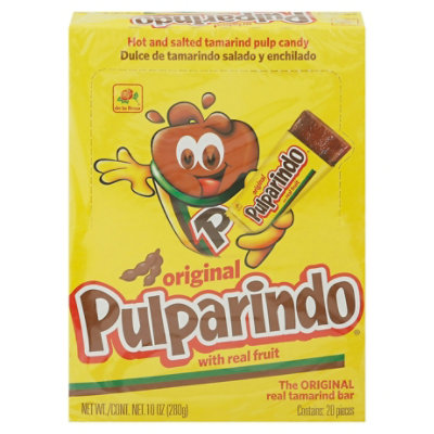 Pulparindo Candy Tamarind Pulp Extra Hot And Salted Box - 30 Count - Image 1