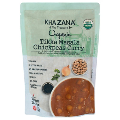 Khazana Organic Ready to Eat Meals - Tikka Masala Chickpeas Curry (Pack of 6, 10oz Pouches) - Authentic Indian Cuisine in 90 Seconds! - Image 2