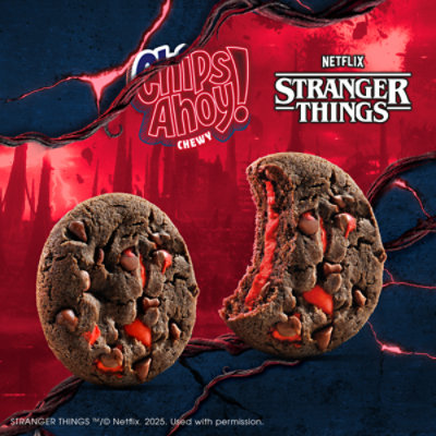 CHIPS AHOY!  Limited Edition Stranger Things Chewy Chocolatey Strawberry-Flavored Filled Soft Cookies - 10 Count - Image 2