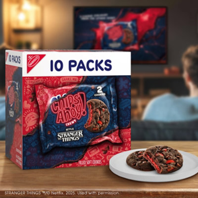 CHIPS AHOY!  Limited Edition Stranger Things Chewy Chocolatey Strawberry-Flavored Filled Soft Cookies - 10 Count - Image 3