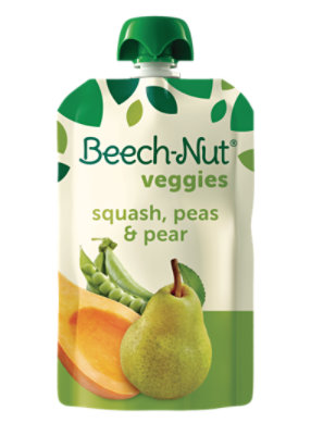 Beech-nut Veggies Stage 2 Squash Peas & Pears Baby Food Pouch - 3.5 OZ - Image 1