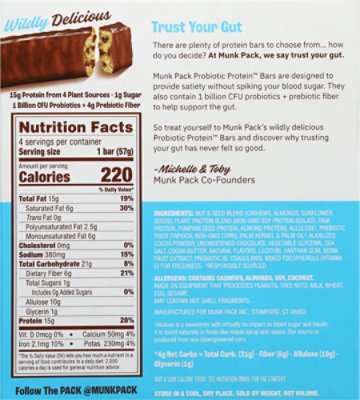 Munk Pack Protein Bar Cookie Dough 4pk - 8.04 OZ - Image 5