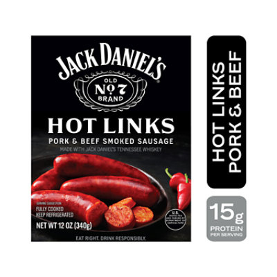 Jack Daniels Hot Link Pork & Beef Sausage 12 Oz - 12 OZ