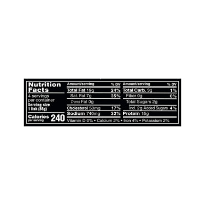 Jack Daniels Hot Link Pork & Beef Sausage 12 Oz - 12 OZ - Image 2