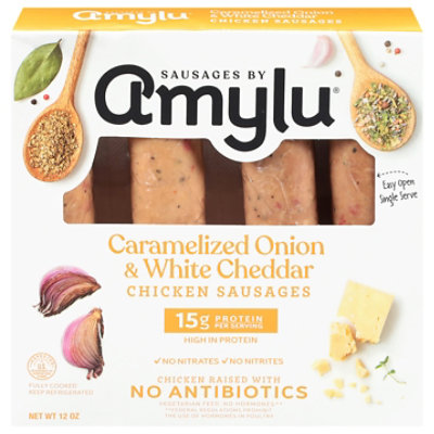 Amylu Caramelized Onion & White Cheddar Chicken Sausage 12 Oz - 12 OZ - Image 2