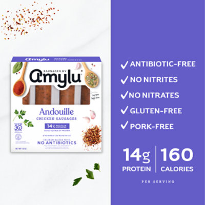 Amylu Andouille Chicken Sausage 12 Oz - 12 OZ - Image 2