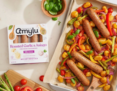 Amylu Foods Roasted Garlic Chicken Sausages - 12 oz. - Image 5