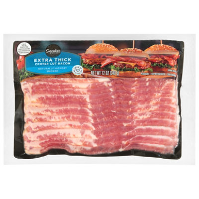 Signature Select Center Cut Extra Thick Hickory Smoked Bacon 12 Oz - 12 OZ - Image 1