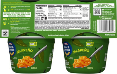 Kraft Jalapeño Flavored with Other Natural Flavors Mac & Cheese Macaroni and Cheese Dinner - 4 - 2.05 Ozs - Image 5