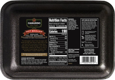 Carando Hot Sicilian Ground Sausage 16 Oz - 16 OZ - Image 5