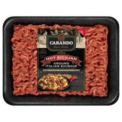 Carando Hot Sicilian Ground Sausage 16 Oz - 16 OZ - Image 1