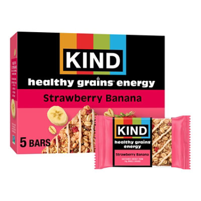 KIND Healthy Grains Energy Strawberry Banana Gluten Free Snack Bars - 5-1.4 Oz - Image 2