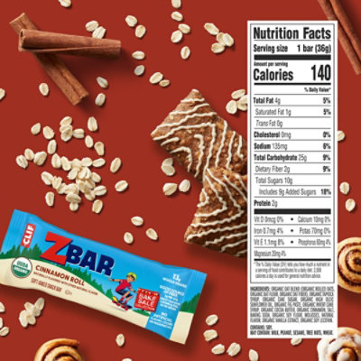 Clif Zbar Cinnamon Roll Energy Bar 7.62 Oz - 7.62 OZ - Image 4