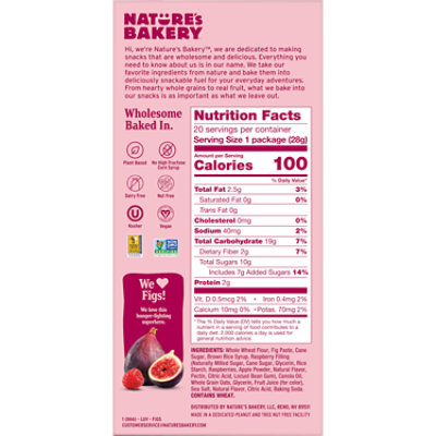 Natures Bakery Mini Raspberry Fig Bars 20 Count 1 Ounce - 20 CT - Image 5