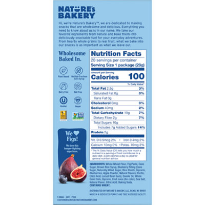 Natures Bakery Mini Blueberry Fig Bars 20 Count 1 Ounce - 20 CT - Image 3