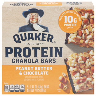 Quaker Peanut Butter And Chocolate Protein Granola Bars 5 Count 1.41 Ounce - 5 CT - Image 1