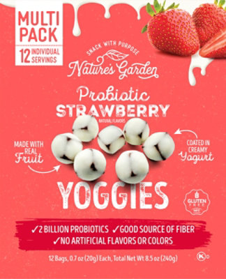 Natures Garden Probiotic Strawberry Yoggies 6 12 X 0.7oz - 8.5 OZ - Image 1