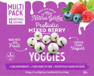 Nature's Garden Probiotic Mixed Berry Yoggies 6 / 12 X 0.7oz - 8.5 OZ - Image 7