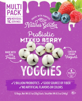 Nature's Garden Probiotic Mixed Berry Yoggies 6 / 12 X 0.7oz - 8.5 OZ - Image 1