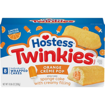 Hostess Twinkies Golden Sponge Cakes with Orange Crème Pop Artificially Flavored Filling - 8 Count - Image 1