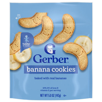 Gerber Snacks For Toddler Infant Age Up Banana Cookies 5oz Bag - 5 OZ - Image 1