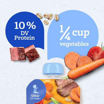 Gerber Nourishing Blends Sweet Potato Carrot Beef And Tomato Veggie Puree, Savory Beef And Whole Gra - 3.5 OZ - Image 2