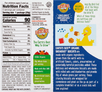 Earths Best Sesame Street Blueberry Oat Breakfast Bar - 3.53 OZ - Image 6
