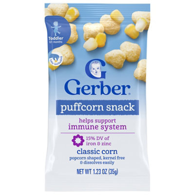 Gerber Infant Age Up Puff Corn Snack Classic Corn 1.23oz Bag - 1.23 OZ - Image 2