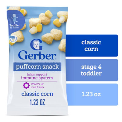 Gerber Infant Age Up Puff Corn Snack Classic Corn 1.23oz Bag - 1.23 OZ - Image 1