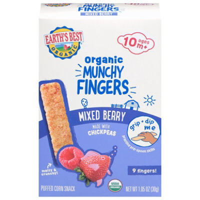 Earth's Best Organic Munchy Fingers Mixed Berry 4/1.05oz - 1.05 OZ - Image 1