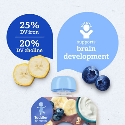 Gerber Infant Puree Toddler Fruit Yogurt Grain Banana Blueberry 3.5oz Pouch - 3.5 OZ - Image 2