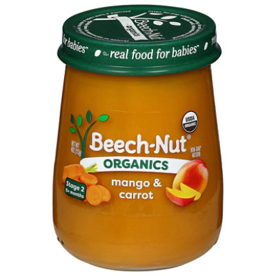 Beech-nut Organics Stage 2 Organic Baby Food Mango & Carrot 4oz Jar - 4 OZ - Image 2